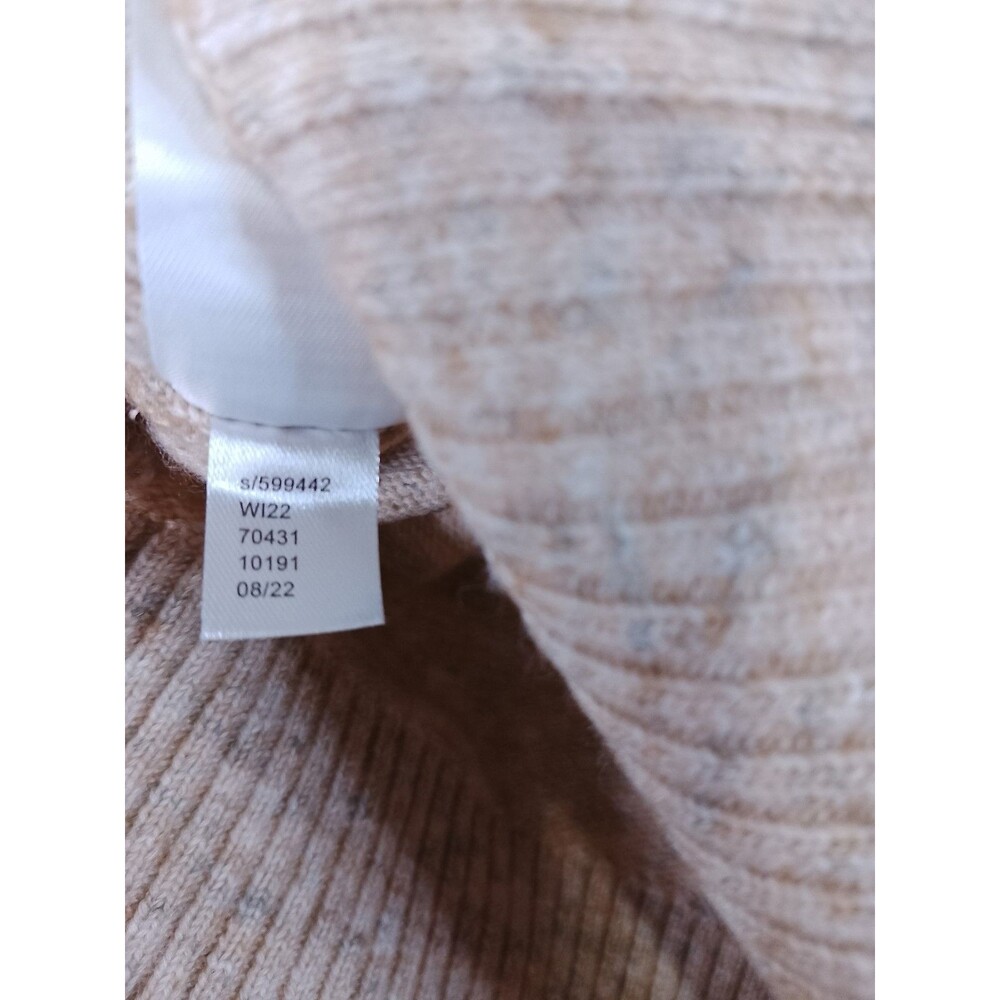 Lou & Grey SKI Sweater Womens Small S Tan Mock Neck Cable Knit Winter Apres - Picture 4 of 7